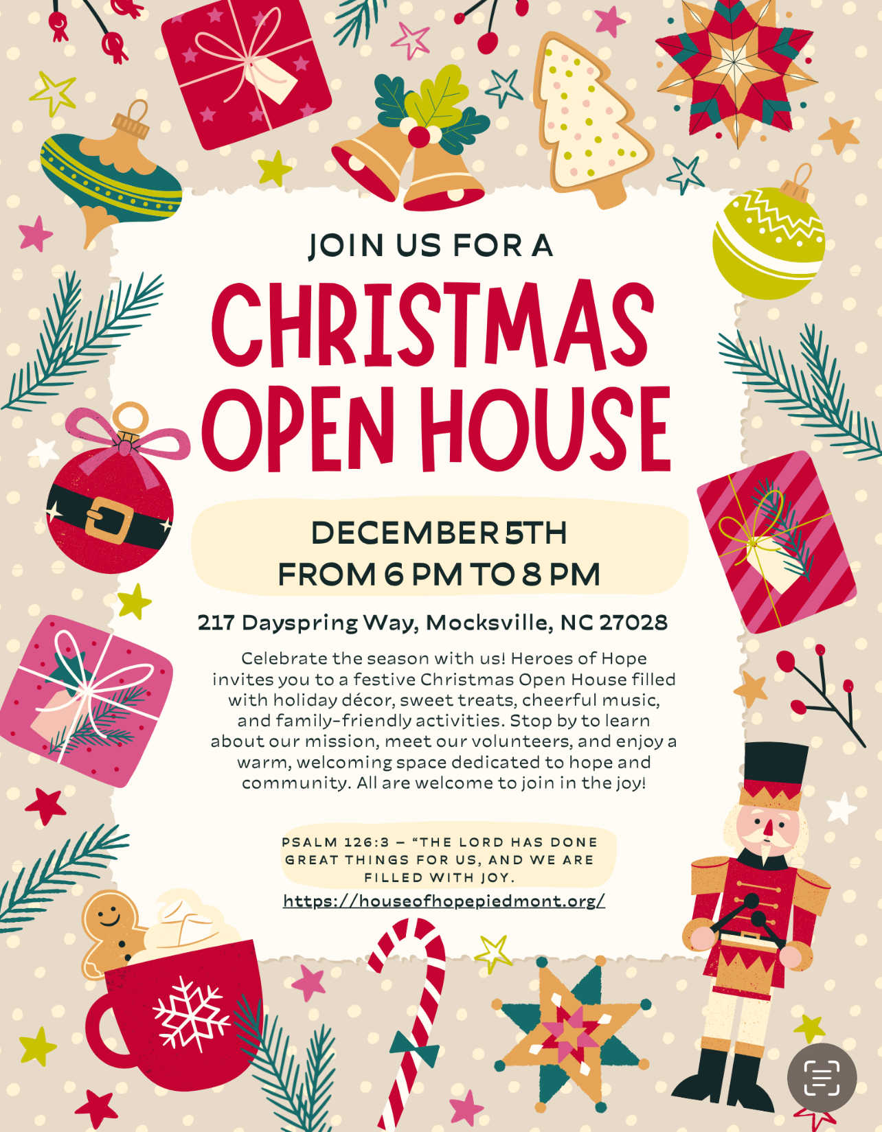 christmas open house poster